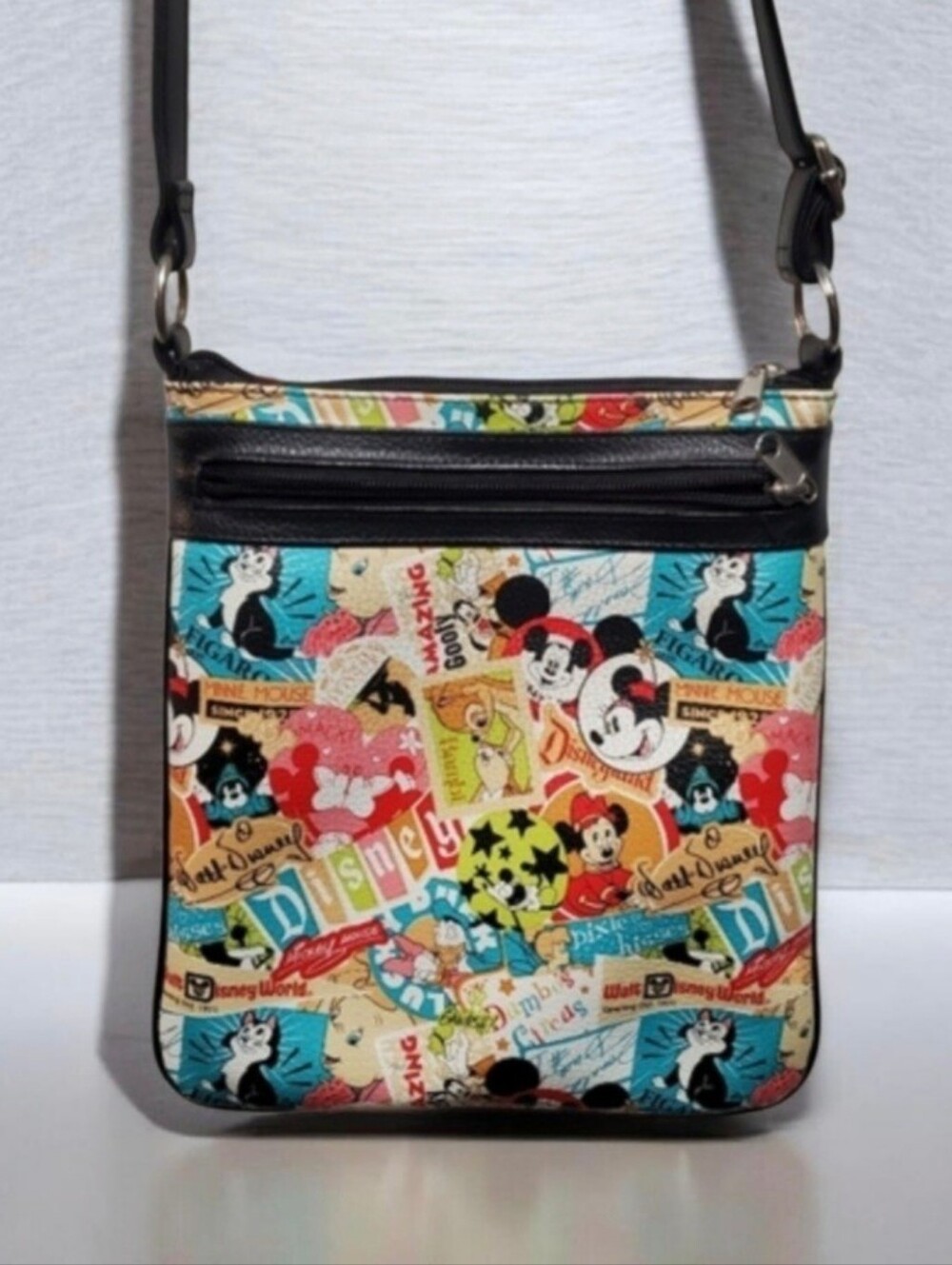 Disney Parks Mickey Mouse Crossbody Purse Classic Collage Pattern